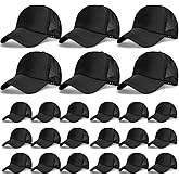 24 Pcs Trucker Hats Bulk Beach Hats for Men Mesh Back Ball Cap Rugged Classic Baseball Trucker Cap for Men and Women