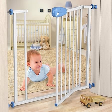 Infantastic Türschutzgitter Baby Schutzgitter 74-87 cm | lackierte Stahlkonstruktion | Treppenschutzgitter, Absperrgitter, Gi