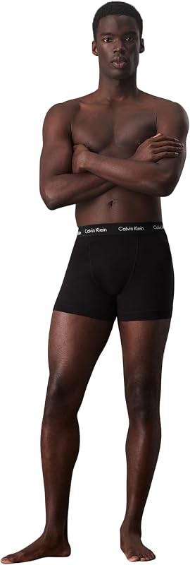 Herren 3er Pack Boxershorts Trunks Unterwäsche, Mehrfarbig (C-Black/Blu/Blu), L