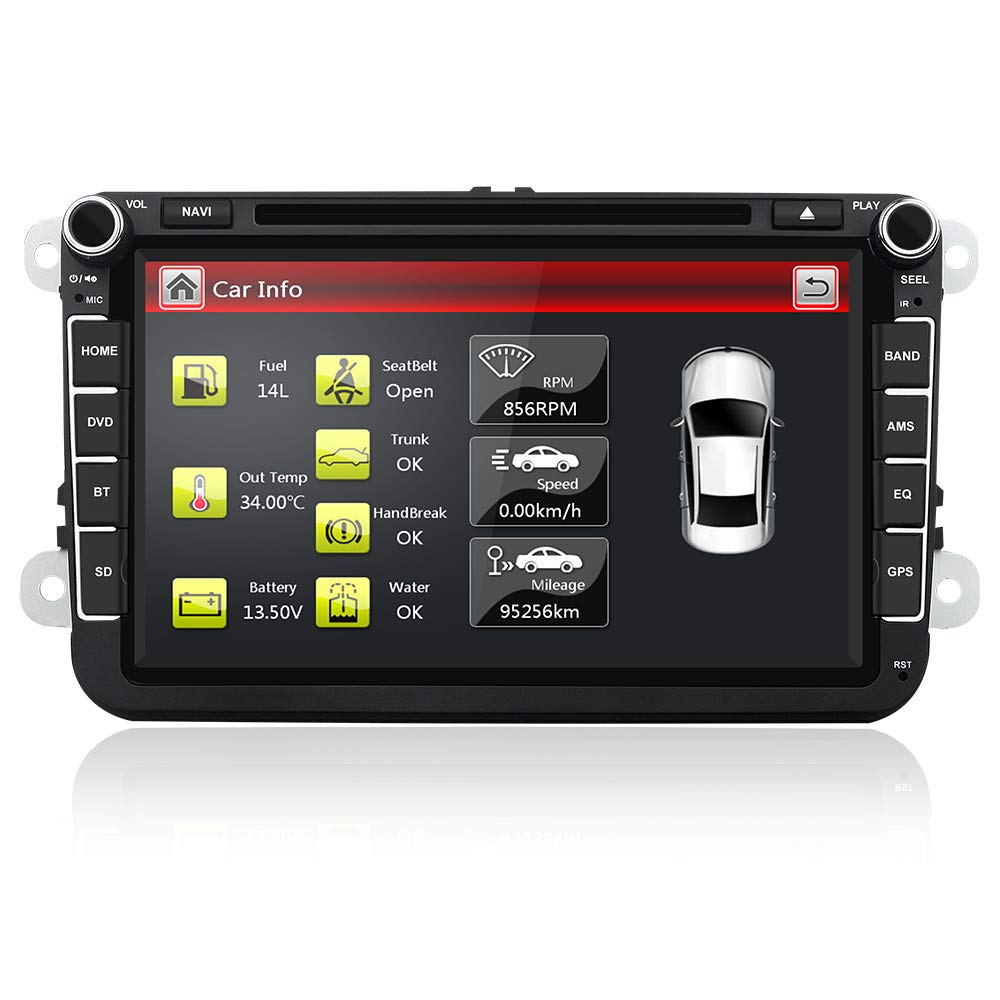 Buy Aumume Car Stereo Head Unit for Golf VW Skoda Seat with Sat Nav Bluetooth Support GPS