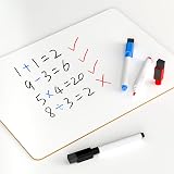 Nicpro Dry Erase Mini Whiteboard A4 Double Sided with 3 Pens view 4