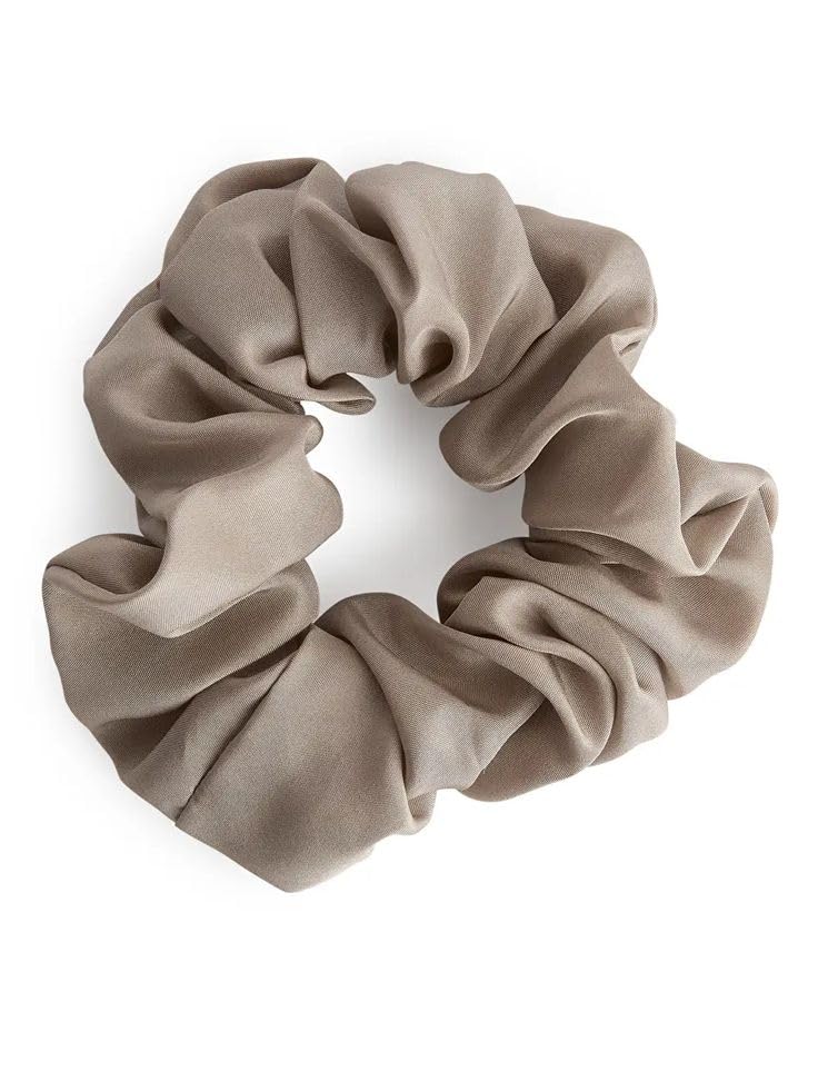 Waterlily Scrunchie 100% Mulberry Silk 22momme Hair Ties Scrunchies for Women Girls Soft Natural Large (Coffee)