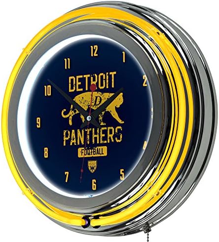 VAF Detroit Panthers Chrome Double Ring Neon Clock