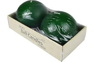 Zest Candle 2-Piece Ball Candles, 4-Inch, Hunter Green