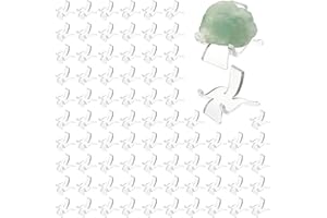 INFUNLY 80 PCS Acrylic Display Holder 1.5x1.2x1.3 Display Easel Stands Mini Pedestal for Crystal Clear Presentation Riser Pla