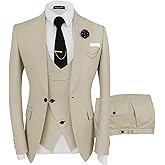 Wangyue Mens Suits 3 Piece Slim Fit Suit for Men Wedding Double Breasted Prom Tuxedo for Men Formal Dinner Party Suit
