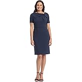 London Times Womens Polished Sheath Dress with Bow Detail Career Office Event Occasion Guest of