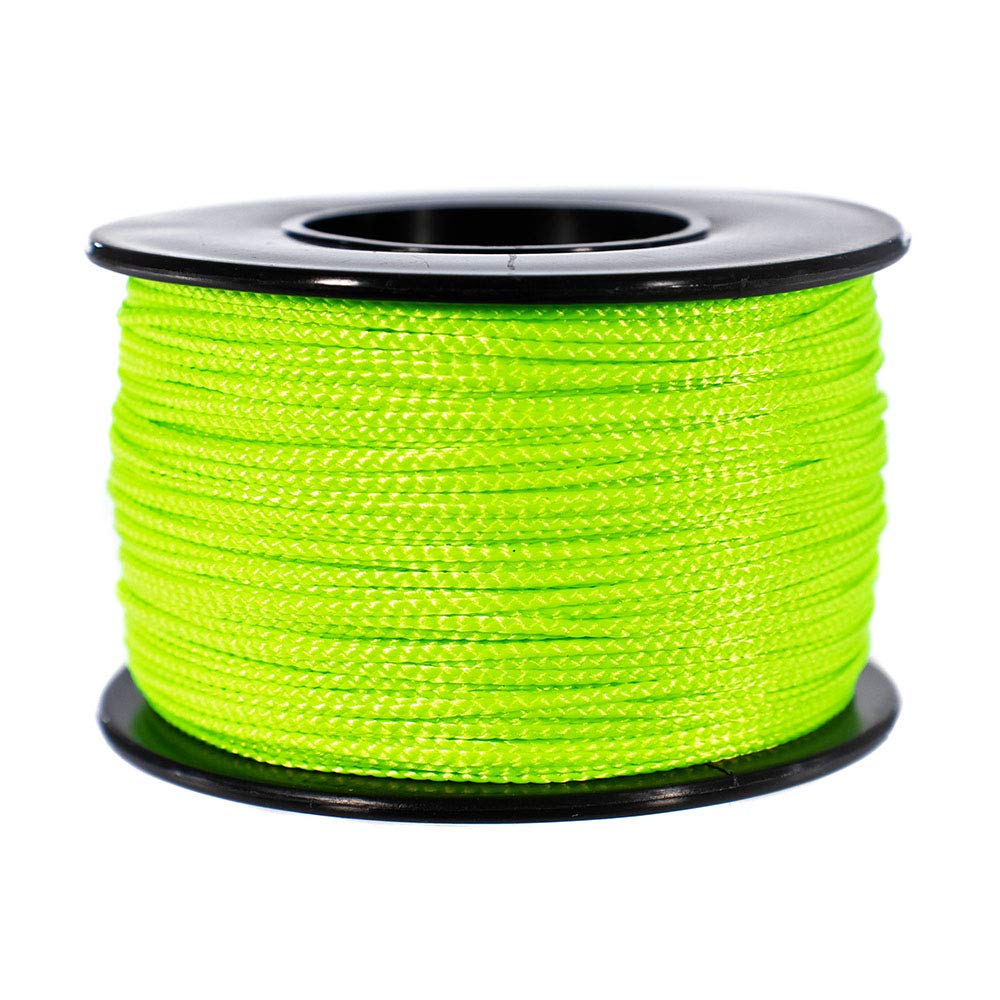 Paracord Planet | Lightweight Nylon Braided Utility Purpose Crafting Nano Cord | 300 FT Spools, 1/32” (0.75mm) Thickness, Neon Green