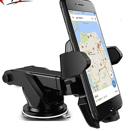 Mobilegabbar Adjustable Mobile Holder / Mobile Stand / Car Stand With Quick One Touch Technology For Mobiles Phones (Black )