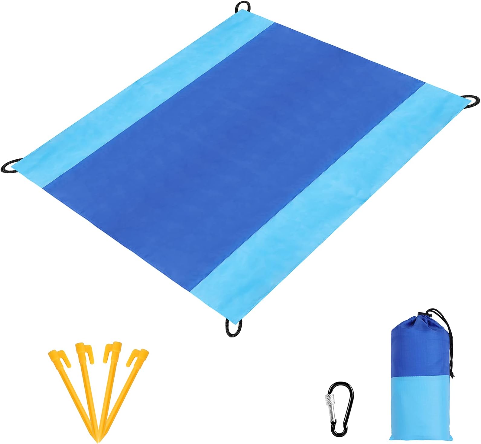 Beach Blanket Sandproof, Oversized Beach Mat 80" X 82" Suitable for 4-7 Adults, Waterproof Lightweight Picnic Mat for Travel, Camping, Hiking