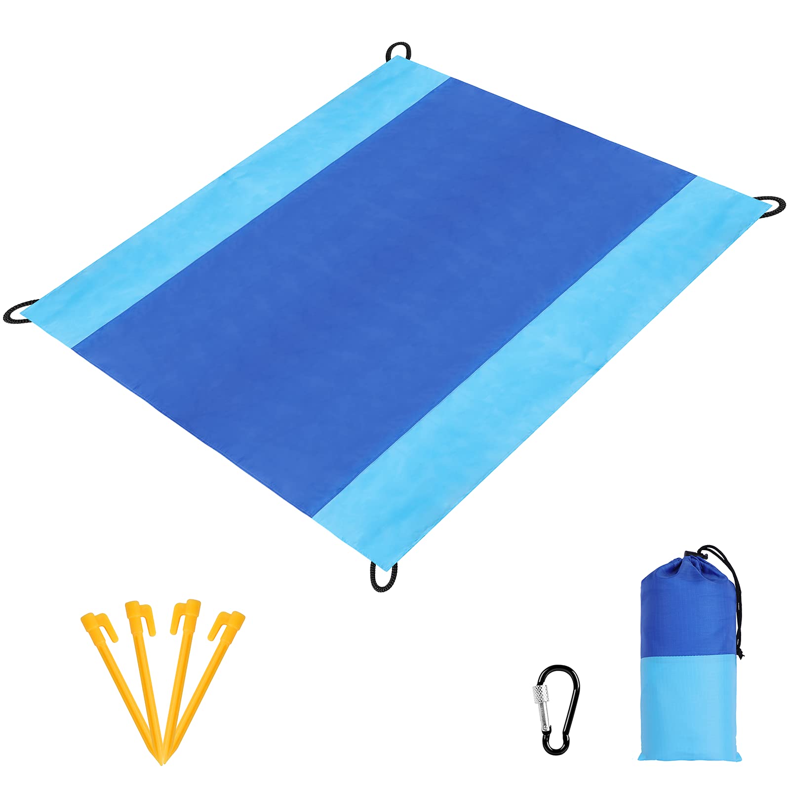 Beach Blanket Sandproof, Oversized Beach Mat 80" X 82" Suitable for 4-7 Adults, Waterproof Lightweight Picnic Mat for Travel, Camping, Hiking