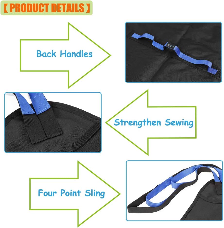 Toileting Sling Patient Lifter Medical Lift Equipment Bariatric Handicap Lift Commode Sling Medical Transfer Belt with Four Point Support Full Body Sling (Large - 51"x 41"): Health & Personal Care