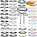 Paxcoo 40Pcs Black Chokers Necklaces Velvet Tattoo Neck Chocker for Women Ladies Teen Girls Kids