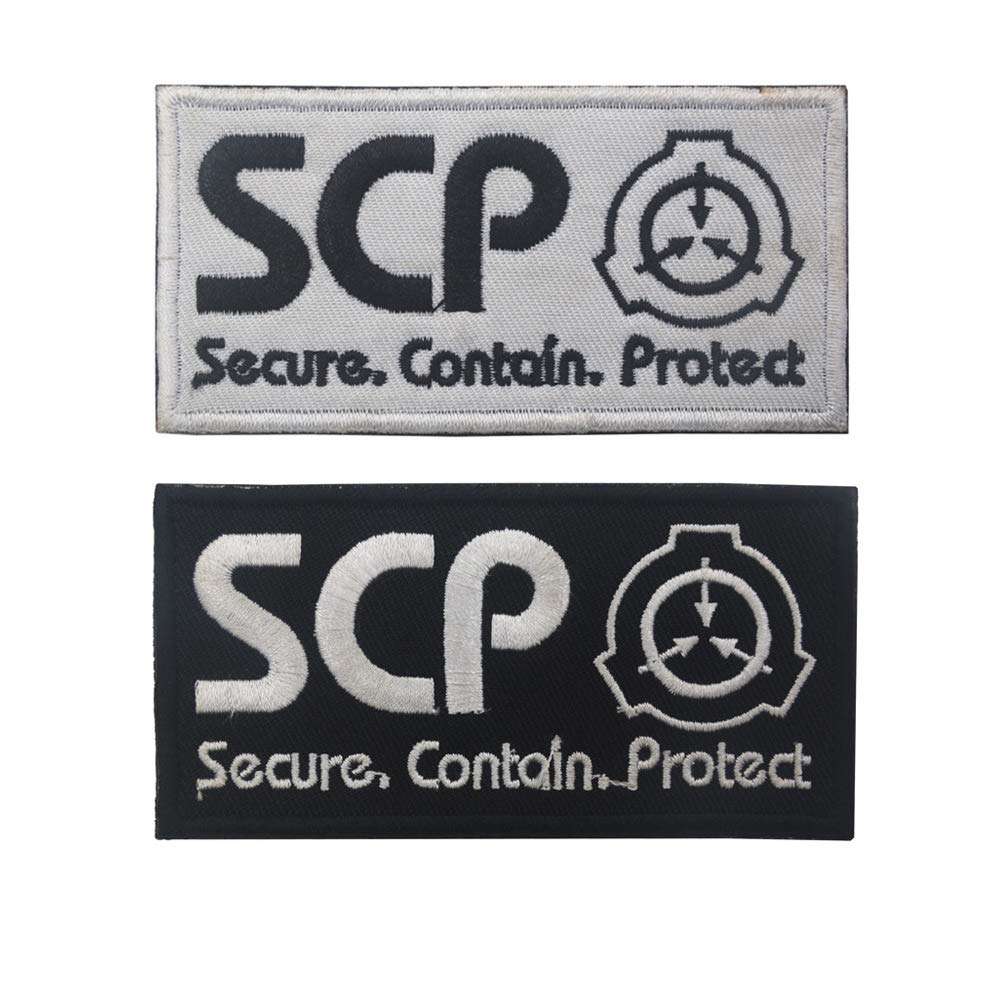 2 Pack SCP Foundation Patch Special Containment Procedures Foundation Logo Embroidered Biker Badge for Bags Vest Jackets