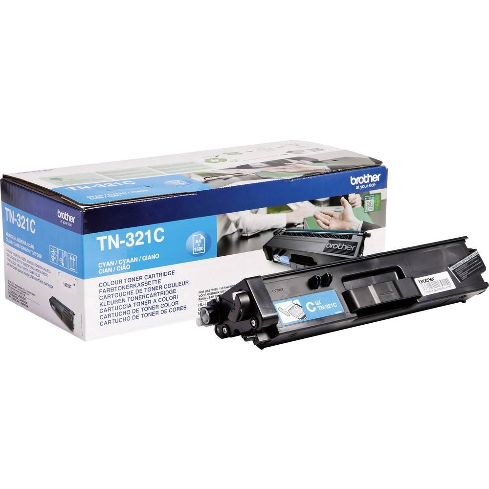 Brother TN-321C Toner Cartridge, Cyan, Single Pack, Standard Yield, Includes 1 x Toner Cartridge, Brother Genuine Supplies