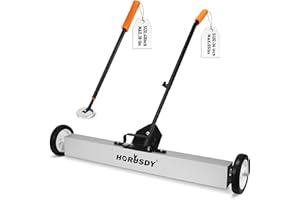 HORUSDY 36-Inch Rolling Magnetic Sweeper with Wheels | 40-Inch Telescoping Magnetic Pickup Tool | Adjustable Handle | 55-Pound Capacity Heavy-Duty Magnet to Pick Up Nails