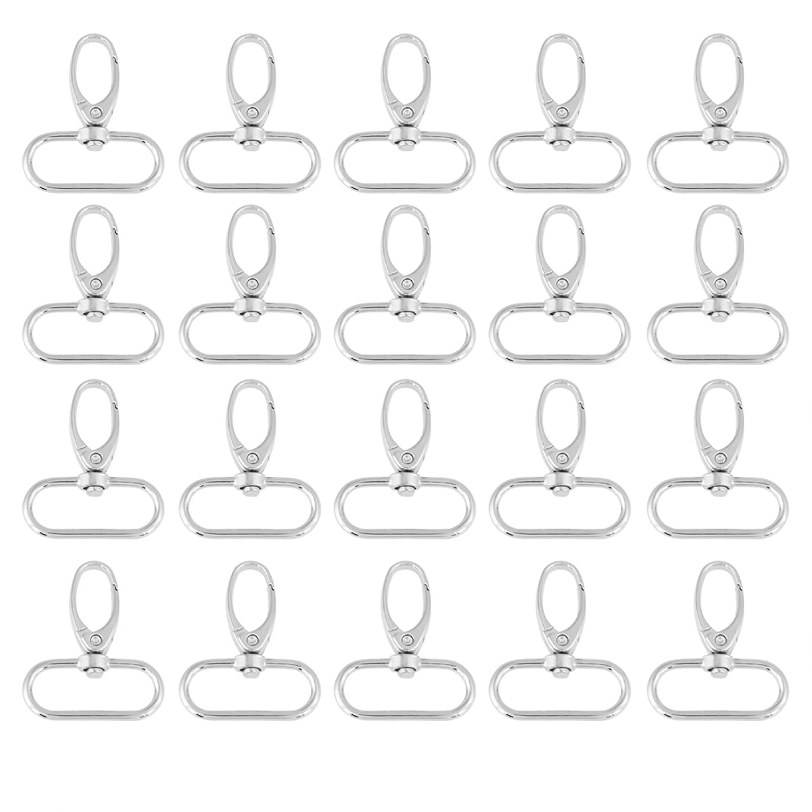 Swivel Trigger Clips with Key Ring Hooks, Zinc Alloy, 32mm, 20-Piece Set