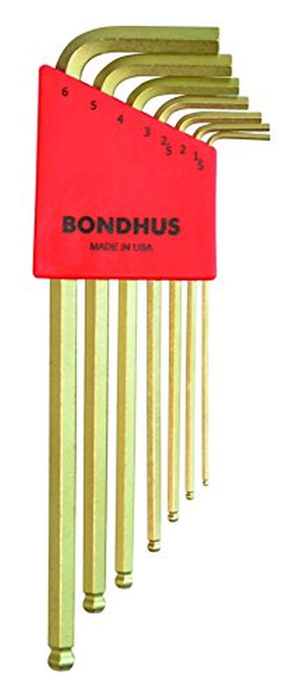 Bondhus, BLX7MMG GOLDGUARD Long Series BALLEND HEX Key Set 1.5MM-6MM, 38092