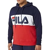 FILA Women's Historic Logo Pullover Hoodie Plus Size 3X Navy Blue Red White