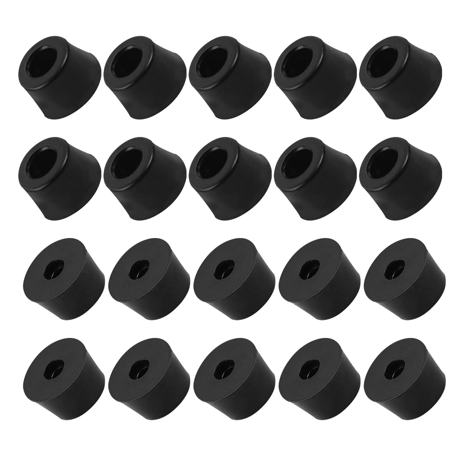 METALLIXITY Rubber Bumper Feet (17x10mm/0.67"x0.39") 100Pcs, Round Leg Pads Floor Protectors with Metal Washer - for Home Tables Chairs Cutting Board, Black