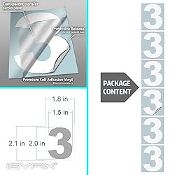 iSYFIX White Vinyl Number 2 (two) Stickers - 6 Pack