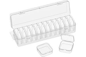 VANSUNS Bead Organizer Box, 13 Pcs Compartments Bead Organizer Box Set, Mini Clear Plastic Storage Containers for Bracelet Making DIY, Jewelry, Small Parts