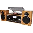 Boytone BT-28SPW Bluetooth Classic Record Player Turntable All-in-One with AM/FM Radio, CD/Cassette Player, 2 Separate Stereo Speakers, Record from Vinyl, Radio, and Cassette to MP3, SD slot, USB, AUX