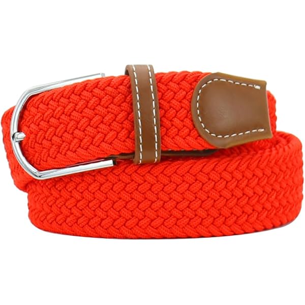 Amazon.com: POLO RALPH LAUREN Mens Leather-Trim Braided Belt Chili