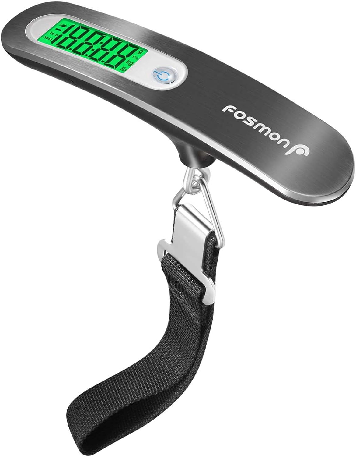  | Fosmon Digital Luggage Scale, Digitial LCD Display Backlight Baggage Scale with 110lbs Capacity, Portable Stainless Steel Hanging Luggage Weight Scale with Tare Function for Travelers - Silver | Luggage Scales