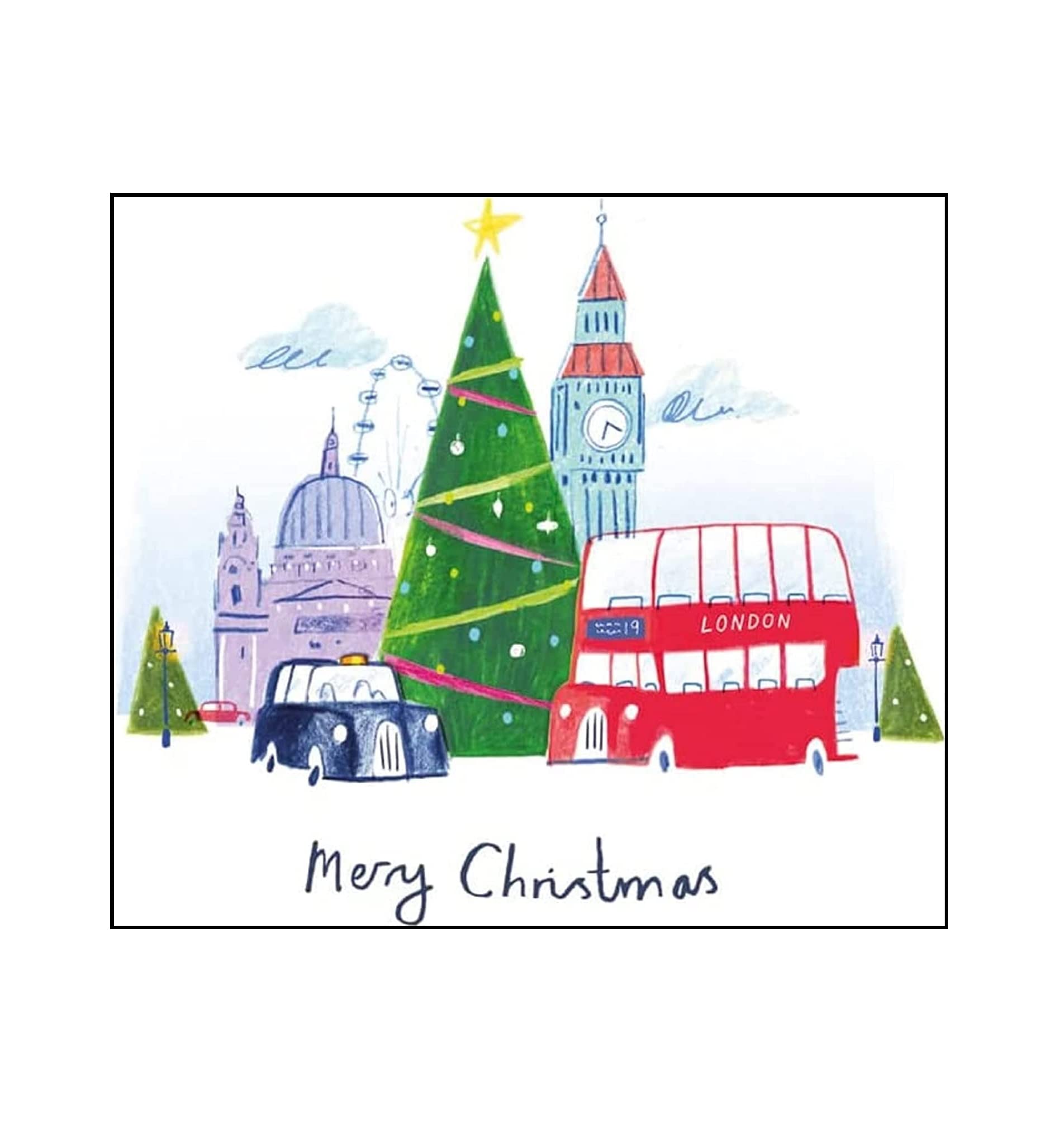 8 Charity Christmas Cards with Envelopes - Merry Christmas London