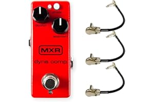 MXR M291 Dyna Comp Mini Compressor Pedal Bundle with 3 MXR 6-inch Right Angle Patch Cables