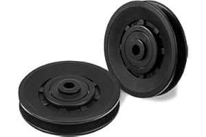ZEPOFIT Pulley Wheel Bearing 90mm Universal: - 3.54" Wearproof Nylon Pulley for Gym Cable Machine LAT Pulldown Attachment Smith Machine Parts Door Garage Barn Weight Lifting System Replacement (90mm [2Pcs])
