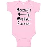 Reaxion Handmade Funny Baby Boy Girl Mommy's or Daddy's Workout Partner Bodysuits Clothes