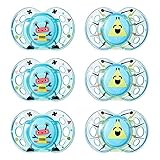 Tommee Tippee Closer to Nature Fun Style Soothie Baby Pacifier, 6-18 Months - Boy, 6 Pack