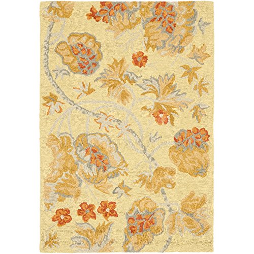 Safavieh Blossom Collection BLM922A Handmade Beige and Multi Premium Wool Area Rug (4' x 6')