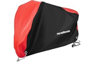 NEVERLAND Motorcycle Cover Waterproof Outdoor - Motorbike Scooter Covers Heavy Duty Medium with Lock-Holes, Bandage, Storage Bag Compatible with Harley Davidson Kawasaki Yamaha Honda Grom (Up to 86”)