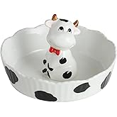 DIHOclub Decorative Ceramic Candy Bowl - Snack Serving Dish for Pistachios, Nuts, Candies, Jewelry Storage, Perfect for Holidays, Parties, and Gifts, 6 Inches(White Cow)
