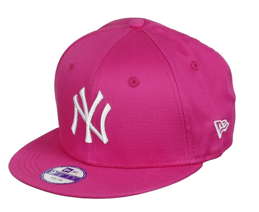 New Era Girl's Kids MLB Basic NY Yankees 9Fifty Fitted Cap, Hot Pink, One Size
