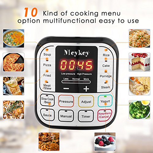 10-in-1 Intelligent Pressure Cooker, Slow Cooker, Rice Cooker, Steamer, Fryer, Yogurt Maker and Warmer; 6 Qt, 1000W