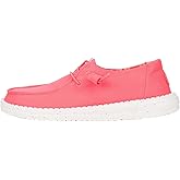 HEYDUDE Wendy Stretch Canvas Fiery Coral Size 5, Women’s Shoes, Slip-on Loafers, Comfortable & Light-Weight