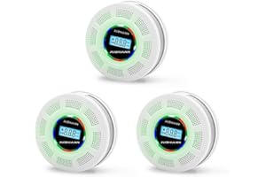JuzhiAnn Upgraded Version Smoke Carbon Monoxide Alarm Detector, Battery-Operated Smoke and CO Alarm with Digital Display, Carbon Monoxide Detectors&Smoke Detector (3Pack)