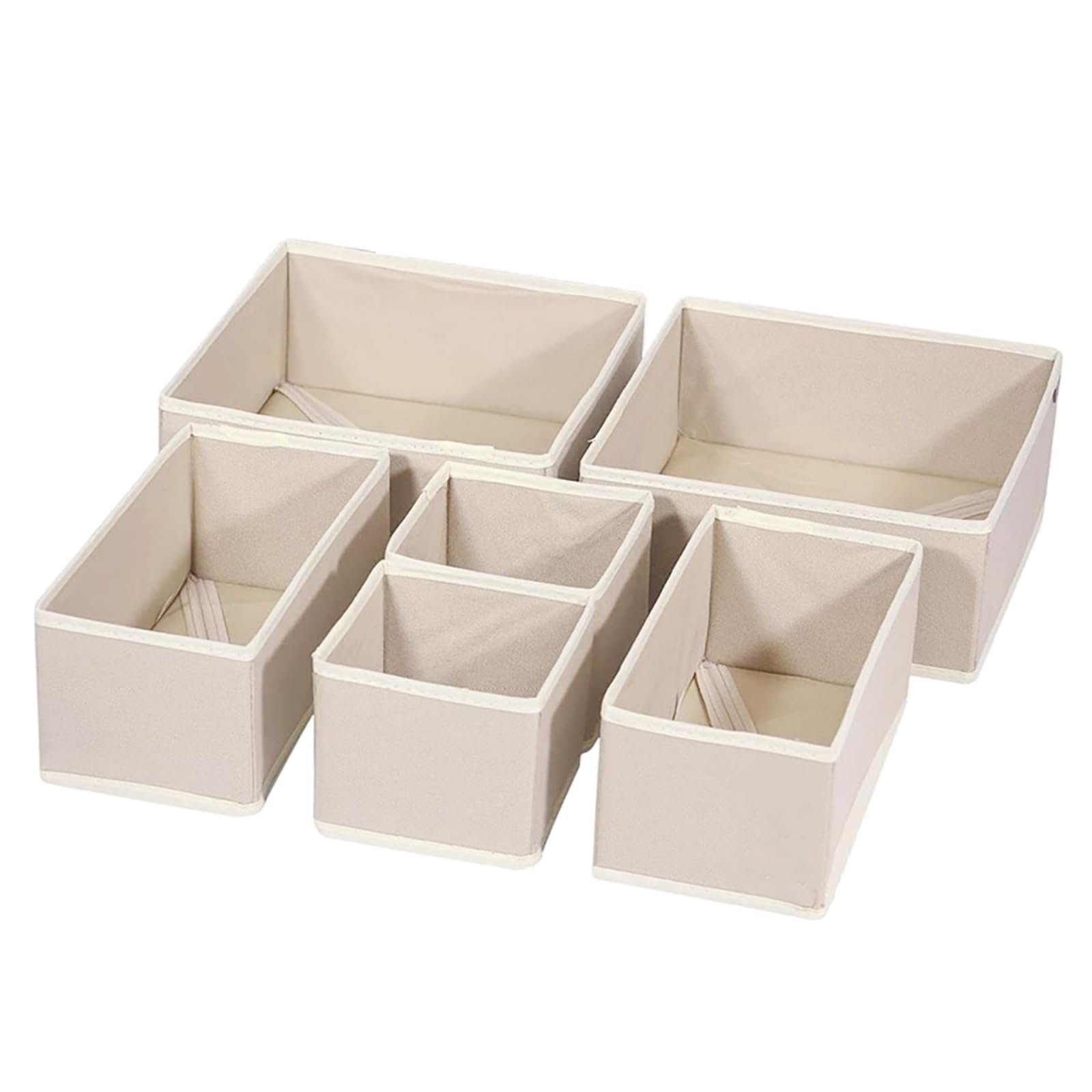 Kiswleon Clothes Drawer Organisers,6-Piece Drawer Dividers, Folding Wardrobe Drawer Divider Clothe for Bedroom Fabric Underwear Organiser,Shirt,Socks,Underwear,Clothes Organiser for Wardrobe