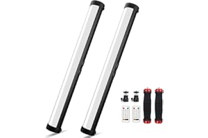 2 Pack RGB Led Video Light Stick Wand, Obeamiu 2600-9600K Photography Lighting, 5000mAh Rechargeable Battery, 21 Lights Effect for Video Conference Shooting YouTube Studio, Live Game Streaming, Vlogg