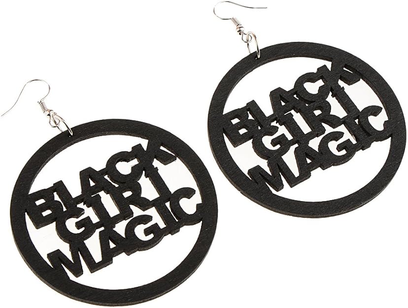 dailymall Stylish Lady Black Girl Magic Ethnic Wooden Statement