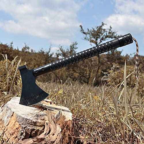 Camping Axe Multi-tool Kit Survival Emergency Gear Portable Folding Collapsible Camp Ax Hatchet Tomahawk Tactical Hand Tool with Sheath Hammer for Hiking Backpacking Hunting Outdoor Adventures 17 inch - Thumbnail 4