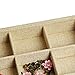 Valdler Sackcloth Stackable 24 Grid Jewelry Tray Showcase Display Organizer