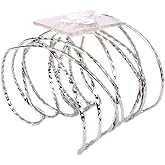 Floral Corsage Bracelet - Hammered Faux Silver - Nina Cuff