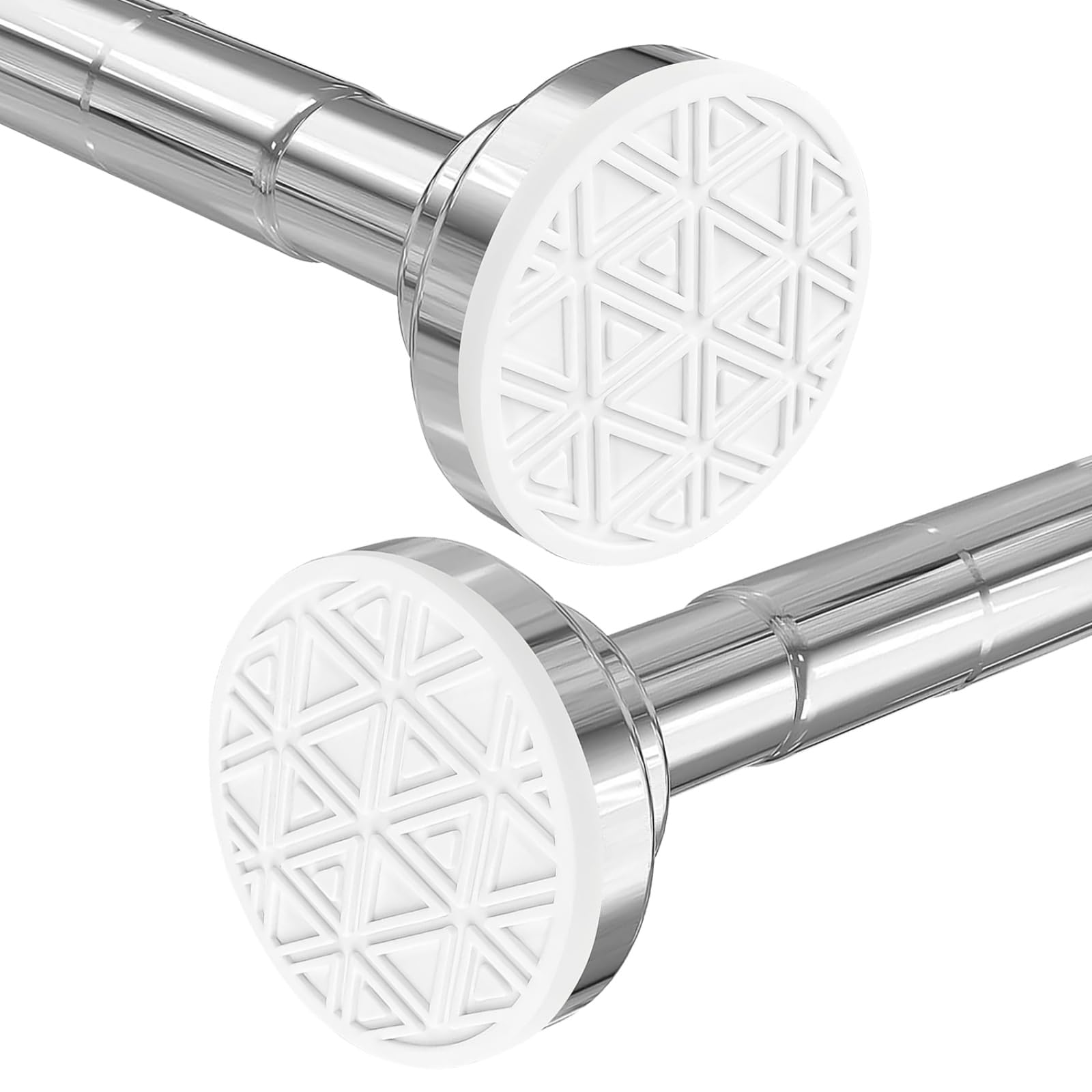 wintfarm Extendable Shower Curtain Poles 48-200 cm,No Drill Tension Rod Adjustable Shower Curtain Rail,Non-Slip,Never Rust,304 Stainless Steel,for Bathroom,Kitchen(Silvery, 48-200 cm/18-78 in)