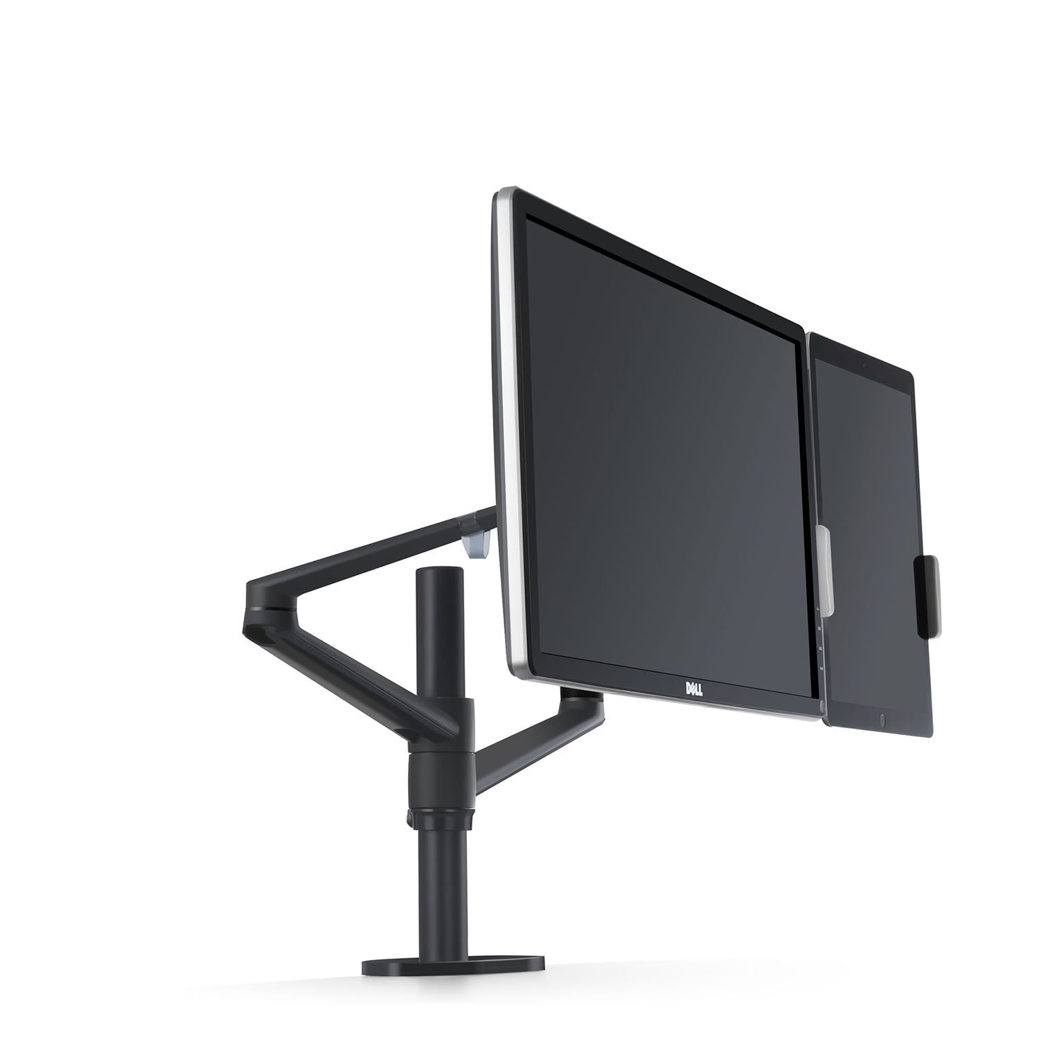 ThingyClub® Adjustable Aluminium Universal Full Motion Desk Mount Arm Stand Bracket (Tablet & Monitor - Black)