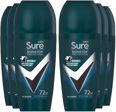 Sure Men Antiperspirant Deodorant Roll On 72H Sweat Odour Protection 50ml Pack